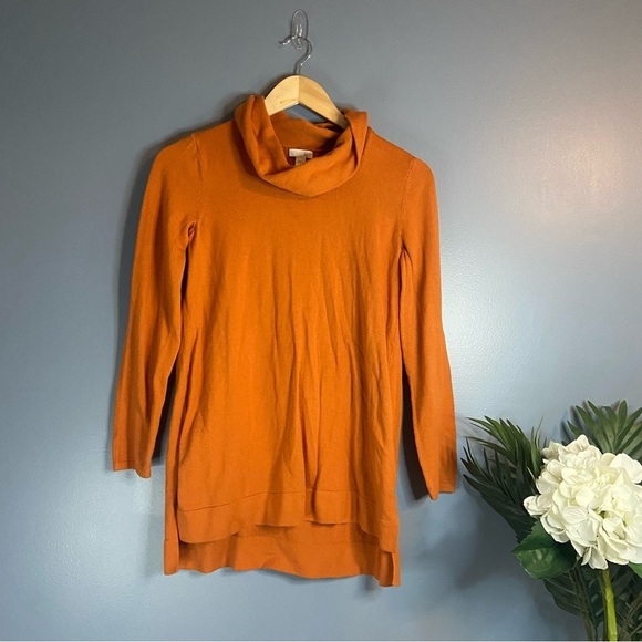 3/$30 J. Jill Orange Turtleneck Sweater - Picture 6 of 7